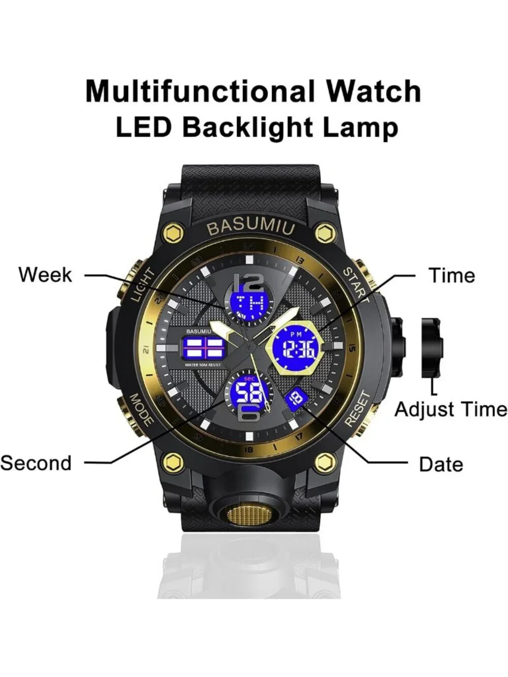 Waterproof Military Digital Sports Watch for Men - Durable, Stylish & Functional